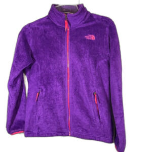 The North Face Purple Fleece Jacket with Stand-Up Collar size XL/18 pink trim